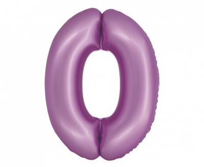 Rođendanski balon broj 0, boja lavande, 76cm
