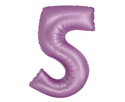 Balon za rojstni dan – številka 5, sivka barva, 76 cm