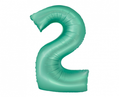 Rođendanski balon broj 2 mint boja 76cm