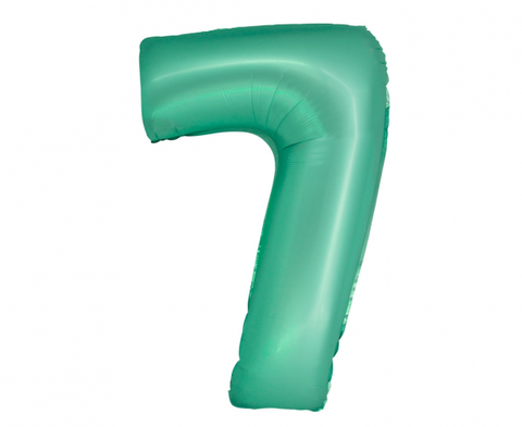 Balon za rojstni dan – številka 7, mint barva, 76 cm