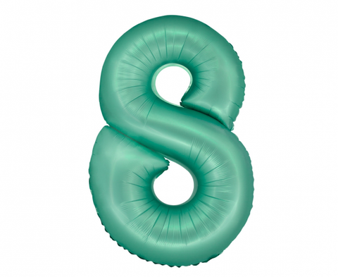 Balon za rojstni dan – številka 8, mint barva, 76 cm
