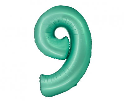 Rođendanski balon broj 9 mint boja 76cm