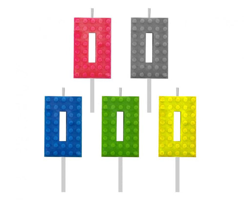 Svečka za torto številka 0 – Blocks, 1 kos, 9 cm