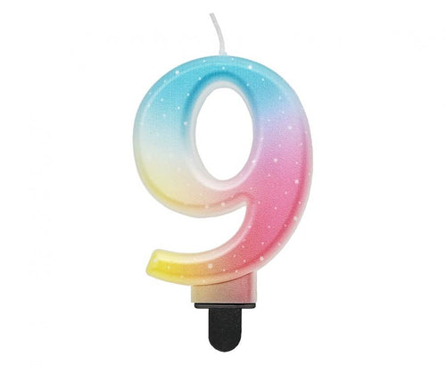 Svečka številka 9 – ombre pastel - Mojbalon