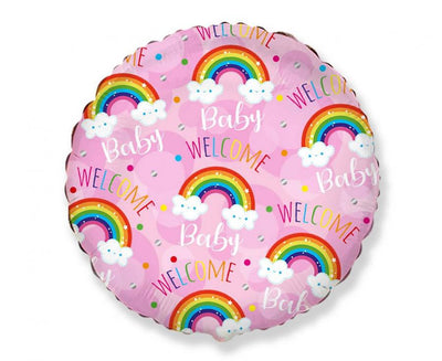 Balon od folije - Welcome baby, duga, roze boje