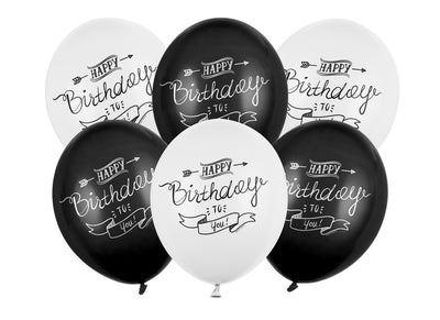 Rođendanski lateks baloni Happy Birthday to you, 30cm, 6 balona