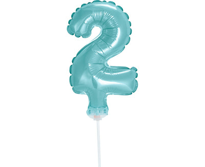 Balon na palčki za rojstni dan Številka 2 modra, 13cm - mojbalon
