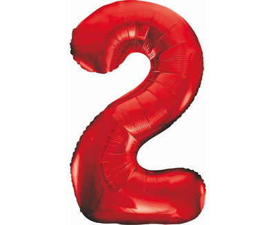 Rođendanski balon broj 2 crvene boje 85cm