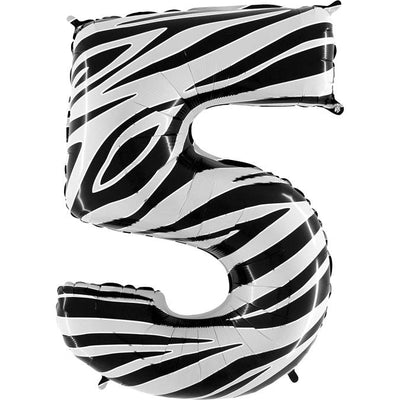 Rođendanski balon broj 5, Zebra, 102cm