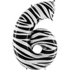 Rođendanski balon broj 6, Zebra, 102cm