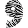 Rođendanski balon broj 9, Zebra, 102cm