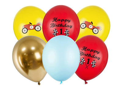Lateks baloni za 1. rođendan Happy Birthday, 30 cm, 6 balona