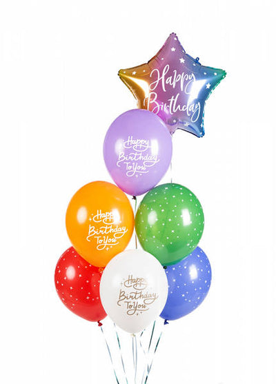 Lateks baloni - Happy Birthday, 30cm, 6 balona