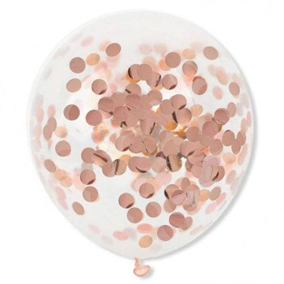 Baloni iz lateksa s konfeti, Rose gold barva, 30cm - Mojbalon