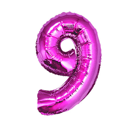 Balon za rojstni dan številka 9, roza barva, 92 cm