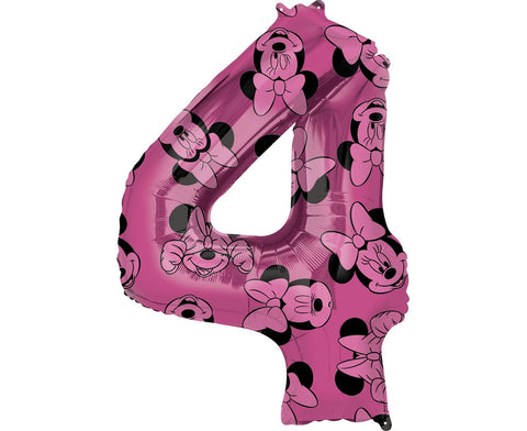 Balon za rojstni dan, številka 4, Minnie Mouse, 66 cm