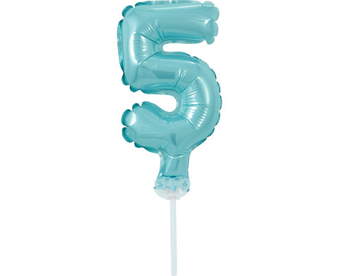 Balon na palčki – številka 5, modra, 13 cm