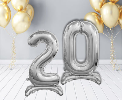 Rođendanski balon broj 2 srebrne boje 74cm