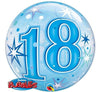 Bubble Balon za 18 rojstni dan, modra barva, 56cm - Mojbalon