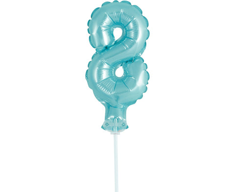 Balon na palčki – številka 8, modra, 13 cm