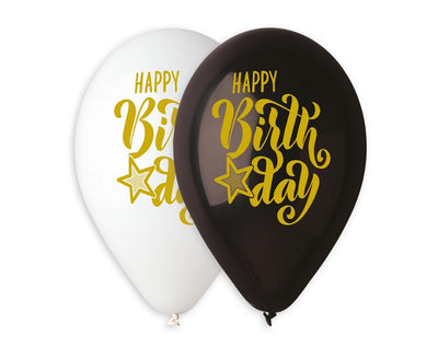 Lateks baloni Happy Birthday, 33cm, 5 balona