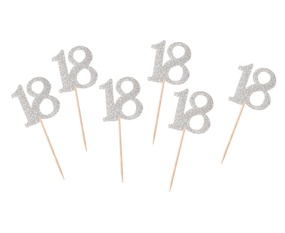 Čačkalice za 18. rođendan srebrne boje 6 kom