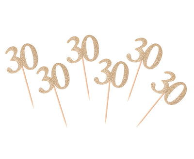 Čačkalice za 30. rođendan zlatne boje 6 kom