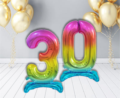 Rođendanski balon broj 3 dugine boje 74cm